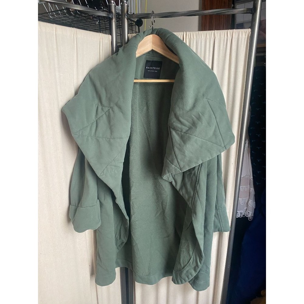 EUC New Bagatelle Collection Sadrine Coat One Sz Olive Green Cardigan COZY